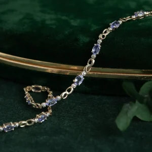 Hot Armband met tanzaniet en diamant 9 krt Armbanden Met Edelsteen