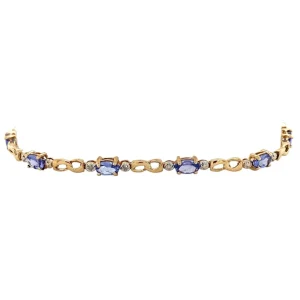 Hot Armband met tanzaniet en diamant 9 krt Armbanden Met Edelsteen