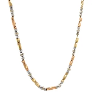 Fashion Bicolour gouden fantasie collier 14 krt Gouden Kettingen
