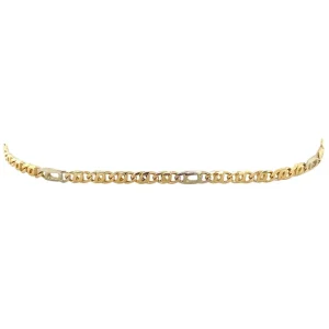 Hot Bicolour gouden figaro armband 14 krt Gouden Armbanden
