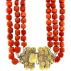 Best Bloedkoraal collier met gouden sluiting 14 krt Kettingen Met Edelsteen