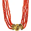 New Bloedkoraal collier met gouden sluiting 14 krt Kettingen Met Edelsteen