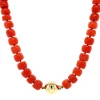 New Bloedkoraal collier met gouden sluiting 14 krt Kettingen Met Edelsteen