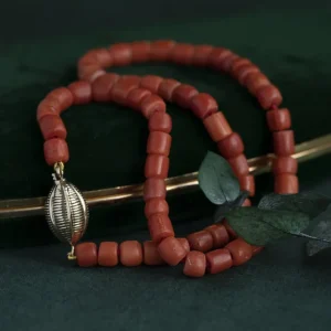 Fashion Bloedkoraal collier met gouden sluiting 14 krt Kettingen Met Edelsteen