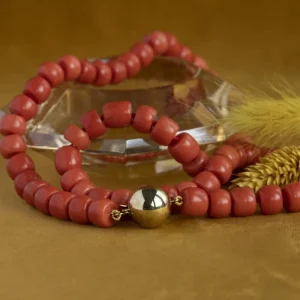 New Bloedkoraal collier met gouden sluiting 14 krt Kettingen Met Edelsteen