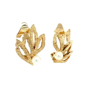 Fashion Fantasie oorclips met parel 9 krt Oorbellen Met Edelsteen