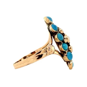 Clearance Fantasie ring met turkoois en parel 12 krt Ringen Met Edelsteen