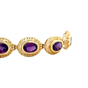 Outlet Gouden armband met amethist 14 krt Armbanden Met Edelsteen