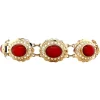 Clearance Gouden armband met bloedkoraal 14 krt Armbanden Met Edelsteen