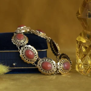Clearance Gouden armband met bloedkoraal 14 krt Armbanden Met Edelsteen