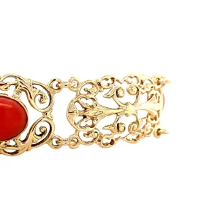 Sale Gouden armband met bloedkoraal 14 krt Armbanden Met Edelsteen