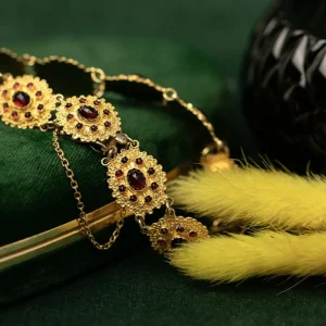 Online Gouden armband met granaat 14 krt Armbanden Met Edelsteen
