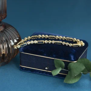 Online Gouden armband met saffier en diamant 18 krt Armbanden Met Edelsteen