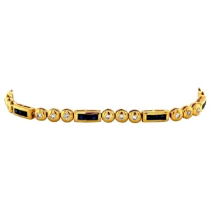 Online Gouden armband met saffier en diamant 18 krt Armbanden Met Edelsteen