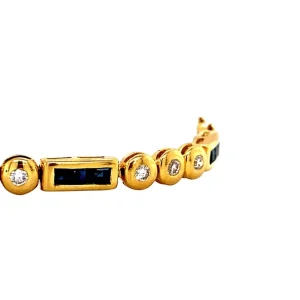 Online Gouden armband met saffier en diamant 18 krt Armbanden Met Edelsteen