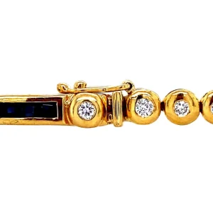 Online Gouden armband met saffier en diamant 18 krt Armbanden Met Edelsteen