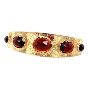 Outlet Gouden bangle met granaat 14 krt Bangles | Armbanden Met Edelsteen