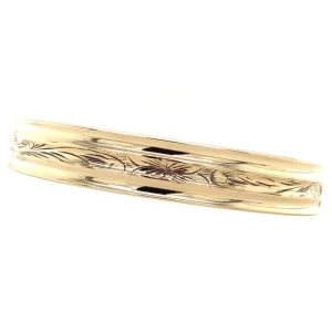 Fashion Gouden bangle met gravure 14 krt Bangles
