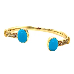 Discount Gouden bangle met keramiek en diamant 18 krt Bangles | Armbanden Met Edelsteen