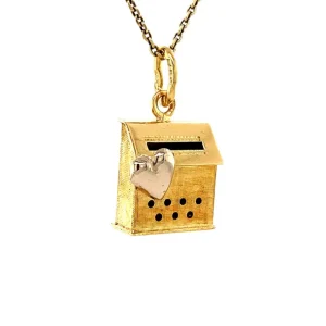 Outlet Gouden brievenbus hanger 18 krt Gouden Hangers