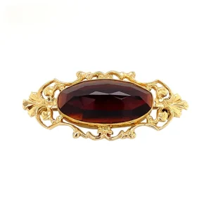 Hot Gouden broche met granaat 14 krt Broches