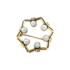 Sale Gouden broche met parel 14 krt Broches