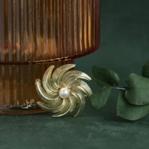 Sale Gouden broche met parel 14 krt Broches