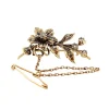 Outlet Gouden broche met roosdiamant 14 krt Broches