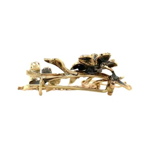 Outlet Gouden broche met roosdiamant 14 krt Broches