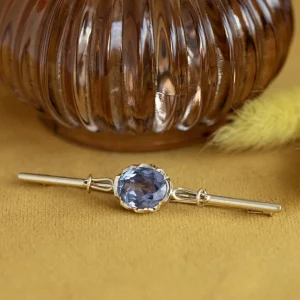 Outlet Gouden broche met saffier 14 krt Broches