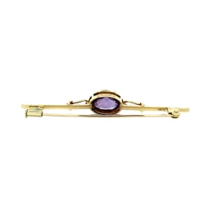 Outlet Gouden broche met saffier 14 krt Broches