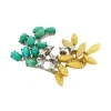 Discount Gouden broche met turkoois en diamant 18 krt Broches