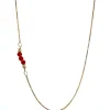 Hot Gouden collier met bloedkoraal 14 krt Kettingen Met Edelsteen | Gouden Kettingen