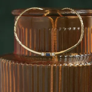 Discount Gouden collier met diamant en saffier hanger 14 krt Kettingen Met Edelsteen