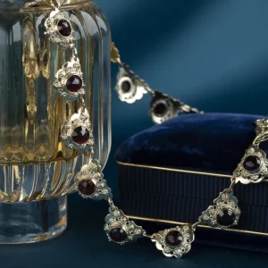 Outlet Gouden collier met granaat 14 krt Kettingen Met Edelsteen