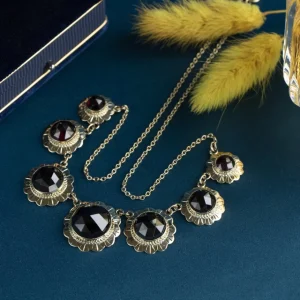 Outlet Gouden collier met granaat 14 krt Kettingen Met Edelsteen