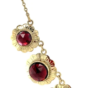 Outlet Gouden collier met granaat 14 krt Kettingen Met Edelsteen