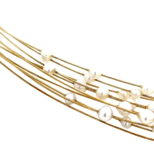 Hot Gouden collier met parel 14 krt Kettingen Met Edelsteen