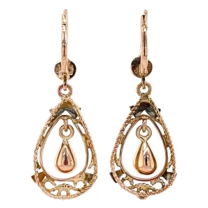 Sale Gouden fantasie oorhangers 14 krt Oorbellen Met Edelsteen