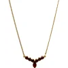 New Gouden gourmet collier met granaat hanger 14 krt Kettingen Met Edelsteen