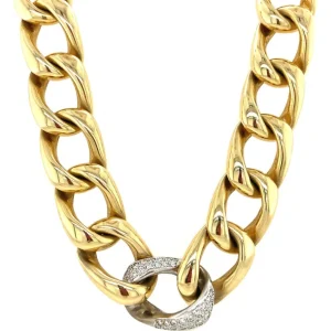 Clearance Gouden gourmet collier met diamant 14 krt Kettingen Met Edelsteen | Gouden Kettingen