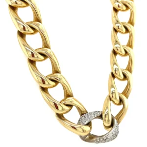 Clearance Gouden gourmet collier met diamant 14 krt Kettingen Met Edelsteen | Gouden Kettingen