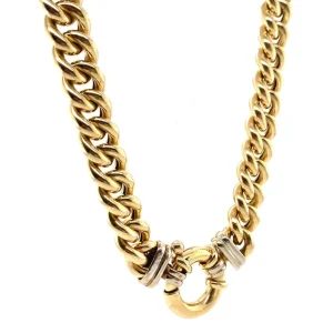 Clearance Gouden gourmet collier met siersluiting 14 krt Gouden Kettingen