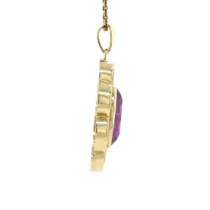 Outlet Gouden hanger met amethist 14 krt Gouden Hanger Met Edelsteen