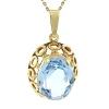 Discount Gouden hanger met blauwe spinel 14 krt Gouden Hanger Met Edelsteen