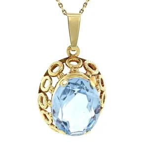Discount Gouden hanger met blauwe spinel 14 krt Gouden Hanger Met Edelsteen
