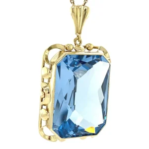 Outlet Gouden hanger met blauwe spinel 14 krt Gouden Hanger Met Edelsteen