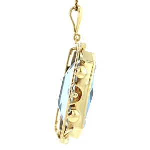Outlet Gouden hanger met blauwe spinel 14 krt Gouden Hanger Met Edelsteen