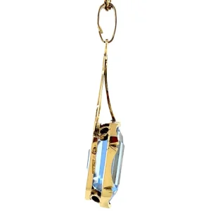 Sale Gouden hanger met blauwe spinel 14 krt Gouden Hanger Met Edelsteen