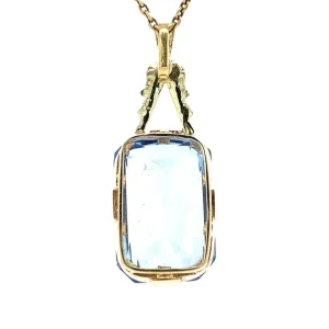 Online Gouden hanger met blauwe spinel 14 krt Gouden Hanger Met Edelsteen